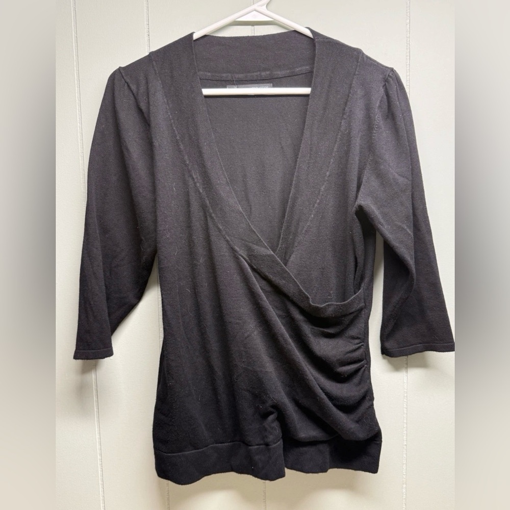 Maurices Black Faux Wrap Top